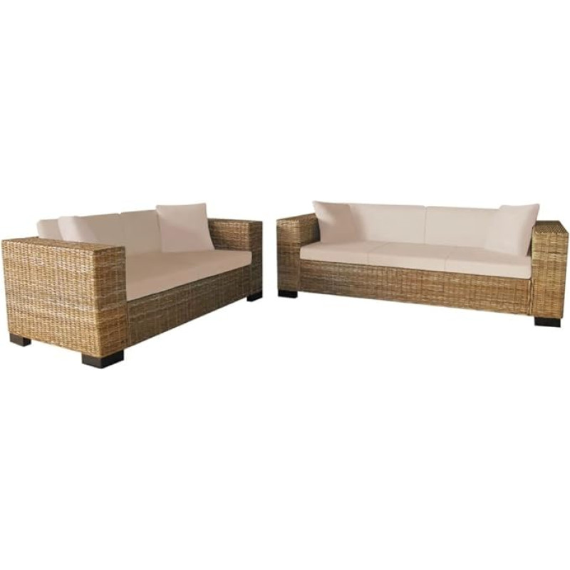 MOONAIRY Sofa Set 2 Seater and 3 Seater, Floor Sofa, Chaise Lounge, Small Sofa, Couch, Cauchsofa, Relaxing Sofa, Sofas & Couches, Living Room Sofa, for Teenager's Room, Real Rattan