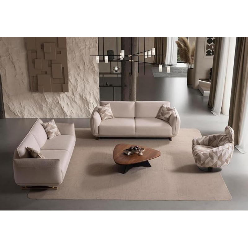 Gladiola 3+3+1 Sofa Set Beige