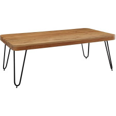 FineBuy Harlem Coffee Table Solid Wood 115 x 40 x 60 cm Living Room Table Design Sofa Table with Metal Legs, Side Table Rustic Country House Style