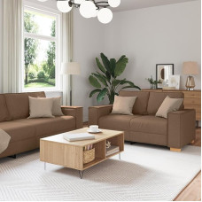 EMYRLXQW Sofas-3-teiliges Sofaset mit Kissen, brauner Stoff