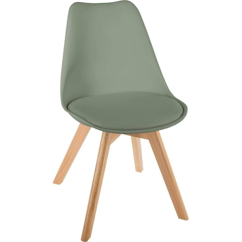 Atmosphera Baya Chair Khaki Green Beech Legs Khaki Khaki