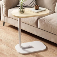 QTQHOME C-Shaped Side Table, Modern Side Table for Couch, Sofa, Snack Table with Metal Frame, for Bedroom, Living Room, Small Space (45 x 30 x 60 cm, D)
