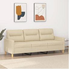 CIADAZ 3 Seater Sofa Cream 180 cm Fabric, Sofas & Couches, Sofa Living Room, Sofa for Teenager's Room, Relaxing Sofa, Sofa for Bedroom, Upholstered Sofa - 359245
