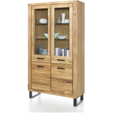 Massivmoebelversand.de Tido XL Double Display Case Wild Oak Partially Solid Oiled