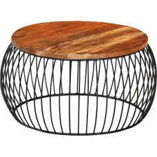 vidaXL Coffee Table Vintage Style Side Table Living Room Table Coffee Table Sofa Table Bedside Table Tea Table Telephone Table Diameter 68 cm Old Wood Solid