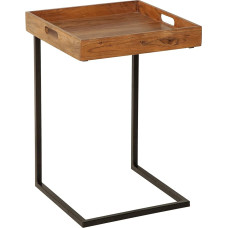 CIANO Design Side Table 40 cm Acacia Solid Wood Black Tray Table with Removable Table Top Wooden Tray