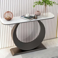 Konsolentisch für den Eingangsbereich, moderner Konsolentisch mit runden Metallbeinen, Akzent hinter der Couch-Sofa-Konsole mit Stauraum, für Eingang, Flur, Wohnzimmer (Schwarz A, 150 cm)