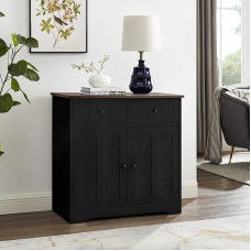 GOOD & GRACIOUS Sideboard Buffet Storage Cabinet for Kitchen, Dining Room, Home Storage, Black