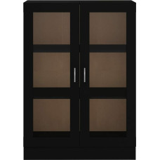 Kshzmoto Glass Cabinet Sideboard Display Cabinet Glass Door Cabinet Unit 82.5 x 30.5 x 115 cm Black