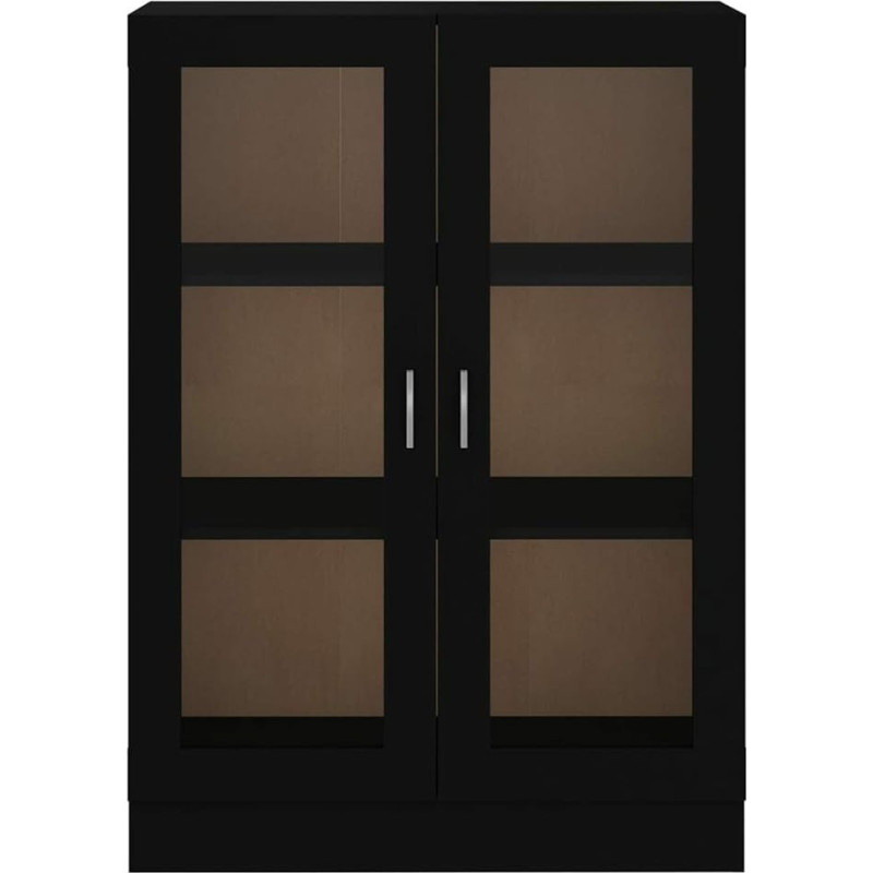 Kshzmoto Glass Cabinet Sideboard Display Cabinet Glass Door Cabinet Unit 82.5 x 30.5 x 115 cm Black