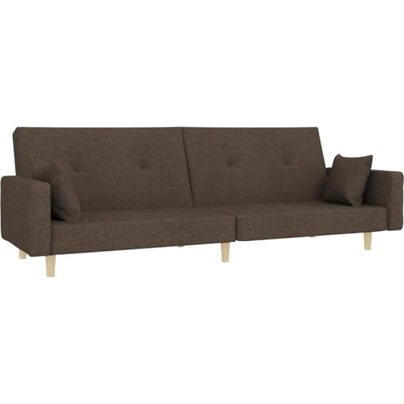 ULUYYUC Chaise Longue Camping Sofa Sofas & Couches Corner Sofa Bed 2-Seater Sofa Bed with 2 Cushions Taupe Fabric for Patio Party Garden Lounge