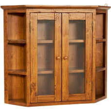 Display Cabinet Solid Wood Hanging Cant Desk with the Linden Walnut End...