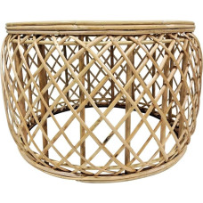 Qiyano Mikio Side Table Brown - Natural Rattan Design, Handmade, Shelf, Sofa, Coffee Table, Living Room, Robust, Stylish, Modern, Decoration