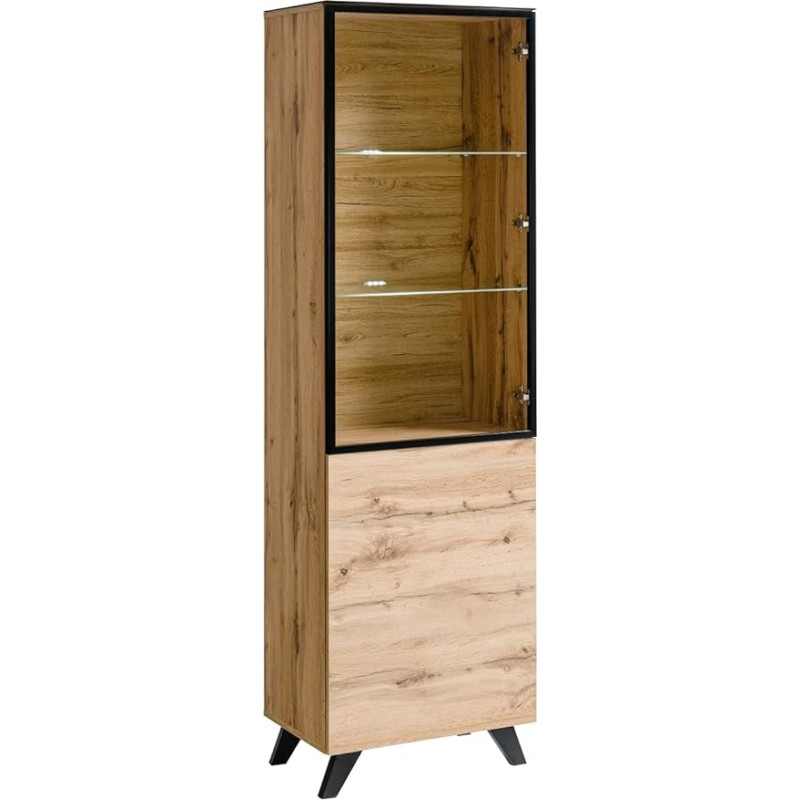 ASM Thin Display Cabinet - L 60cm x D 40cm x H 197cm - Wood