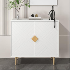 OtterOasis Sideboard Cabinet, 80 cm, Modern Buffet Cabinet with Storage Space, 2 Doors and Adjustable Shelf, Stylish Sideboard for Living Room, Kitchen and Entryway, White
