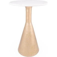 OBJET D'ART Copen Small Round Gold Side Tables 22 Inch Height Vintage Metal Accents Side Tables, Pedestal, Cocktail and Drinks Tables for Living Room and Small Spaces
