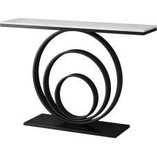 Console Table, Narrow Console Table, Entrance Area Decorative Table, with Metal Frame, Modern Sofa Table, Simple Sofa Table, for Living Room, Bedroom, Entrance Hall, Hallway (Black, 120 cm / 47.2
