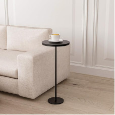 HanStrong Round Side Table with Weighted Base, Modern Cocktail Table, Martini Table, Side Table for Small Spaces, Sofa, Couch, Chair, Living Room, Bedroom, Dorm, Patio
