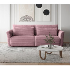 BEAUTY SOFA - Samir Couch, Sofa with Sleep Function - Width 240 cm - Lying Surface 200 x 146 cm - Sofa Bed, Sofa Bed for Living Room, Sofa Bed with Bed Box, Corduroy Pink (Tilia 62)