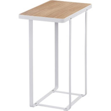 CAFIEDR Coffee Table C-shaped Sofa Table Made of Metal, Solid Wood Table, Modern Combination Side Table -41 cm x 24 cm x 49 cm, A