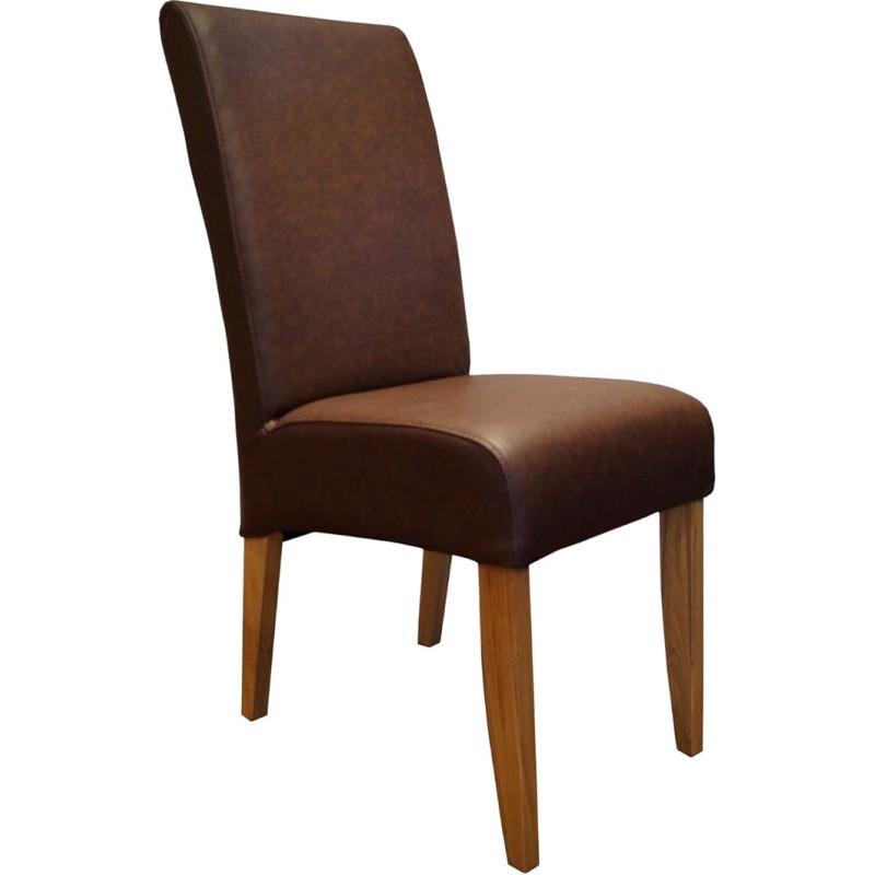 Quattro Meble Brown Genuine Leather David Leather Chairs Real Leather Mondial Dark Brown Dining Room Chair Recliner Chair Cowhide Full Leather Dining Room Chair Dining Room Chair