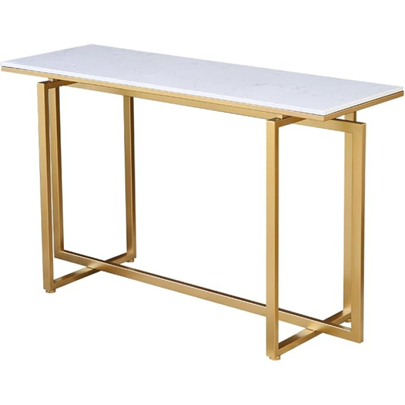 CAFIEDR Coffee Table Living Room Console Table, Modern Sofa Table, Side Table with Adjustable Feet, Marble Entrance Table, Foyer Table, Space Saving