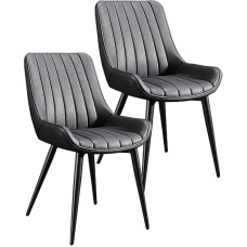 Preferspace Dining Chairs Set of 2, Kitchen Dining Chairs, Mid-Century Faux Leather Dining Chairs, Mid-Century Modern Chair for Home, Bistro, Cafe