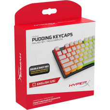 HyperX Pudding Keycaps - Full Set of Keys - PBT - {White} - English (US) Layout - 104 Key Backlit OEM Profile