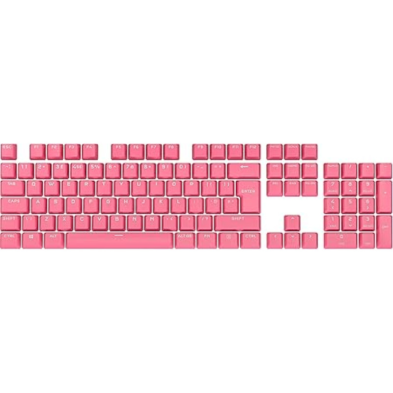 Corsair PBT Double-Shot PRO Keycap Mod Kit (Double-Shot PBT Keycaps, Standard Bottom Row Compatibility, Textured Surface, 1.5 mm Thick Walls with Backlit Font, O-Ring Dampeners Included) Rogue Pink