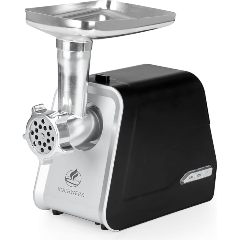 KOCHWERK Elektriline lihaveski erinevate lisaseadmetega, töötleb kuni 2000 g/min, hakkliha, kibbeh, churros, vorst ja palju muud ühe nupuvajutusega, lihtne kasutada ja puhastada [1600 W].