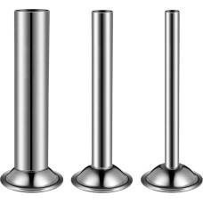 Sausage Filler, Stainless Steel Pipes, Sausage Filler, Meat Mincer Attachment, Sausage Buffer Filling Pipes, Funnel, Nozzles, Replacement Parts, Filling Tubes with Funnel Attachment, 3 Sizes