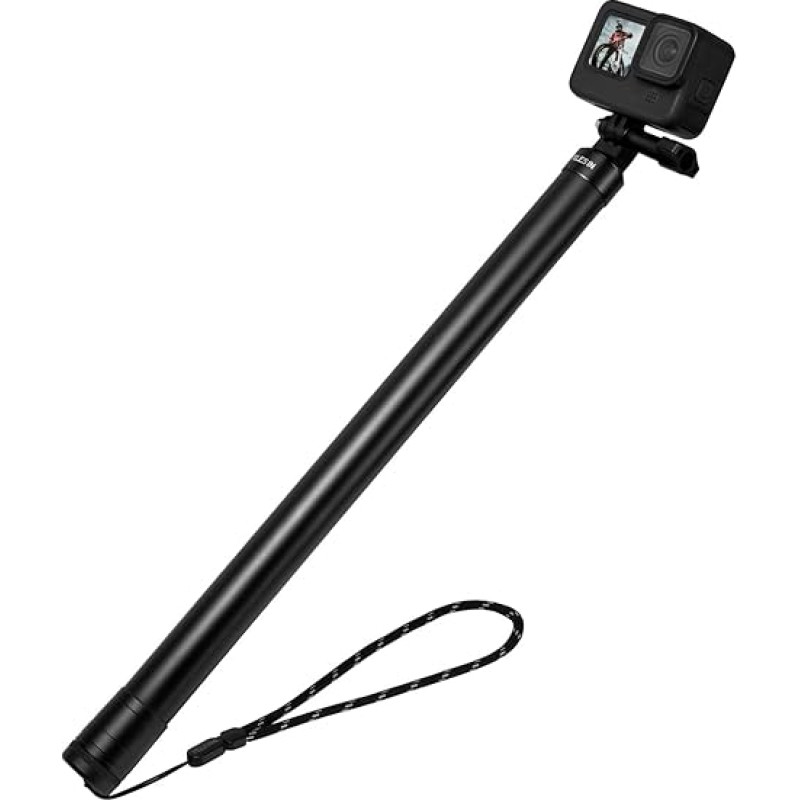 TELESIN 3M/118 Inch Extra Long Selfie Stick, Invisible Selfie Stick Made of Carbon Fibre, Retractable Hand Monopod, for GoPro Hero 13 12 11 10 9 8 DJI Osmo 360 Action 5 Pro 4 3 Insta360 X5 X4 X3, etc