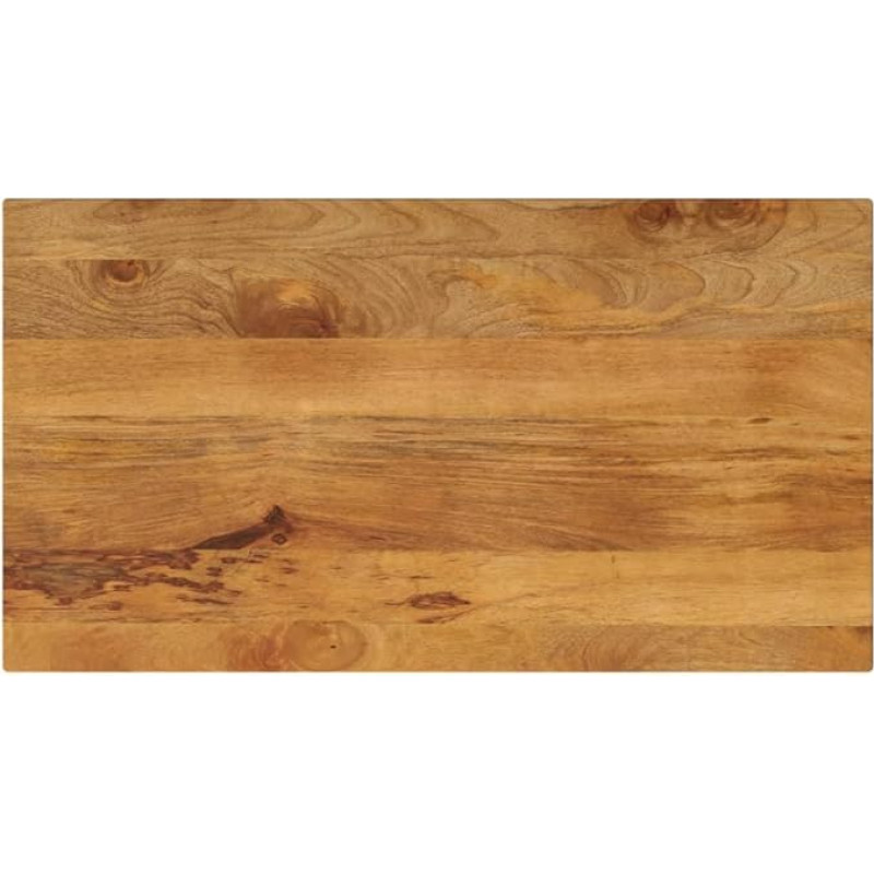 vidaXL Table Top, Wooden Table Top, Rectangular, Rustic, Replacement Table Top for Coffee Table, Side Table, Dining Table, Wooden Top, Solid Wood Mango