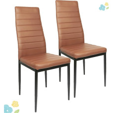 2 x Dining Chairs, SGS Tested Dining Chairs, Thick Upholstery Chairs for Dining Room, Modern Dining Chairs, 2 Pieces (Brown)