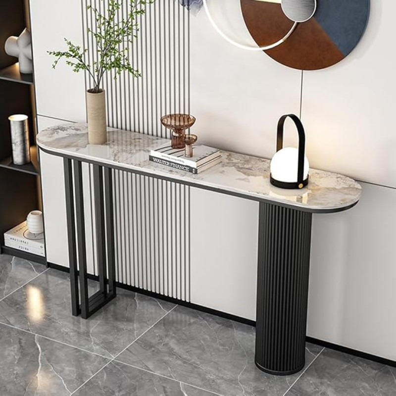 Console Table, Coffee Tables with Metal Frame, Narrow Bar Table, Open Storage Compartment, Modern Entrance Area Behind the Couch, Hallway Table for Living Room, Hallway, Hallway