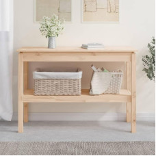 Console Table, Narrow Entrance Table, Hallway Table, Exhibition Table, Sofa Table with Shelf, 110 x 40 x 75 cm, Solid Pine Wood