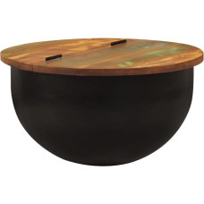 vidaXL Coffee Table, Side Table for Living Room, Sofa Table with 1 Hidden Storage Compartment Under the Table Top, Tea Table, Living Room Table, Telephone Table, Black Old Wood Solid