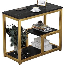 MZBDYYF Console Table Modern Sofa Table with Shelves Entrance Table Small Spaces Side Table with Metal Frame Narrow Hallway Desk Storage Accent Table for Living Room Bedroom