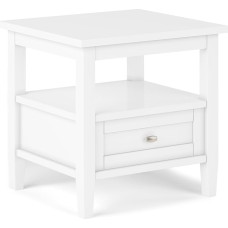 SIMPLIHOME Warm Shaker Table, Pine, Plywood, White/Opulent Garden, 20 Inches