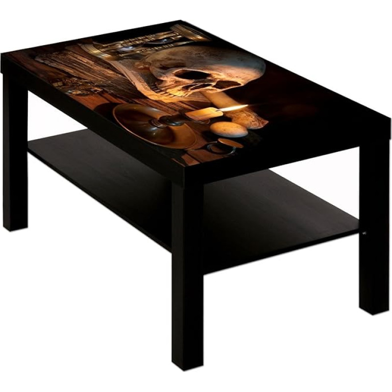 B-wie-Bilder.de Gothic Light Skull Coffee Table