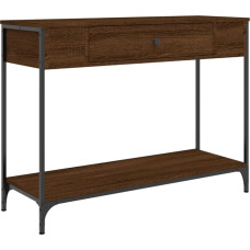 Makastle Console Table, Hallway Table, Decorative Table, Living Room and Bedroom, Standing Shelf, Side Table, Sofa Table, Entrance Table Behind Sofa, Brown Oak Look, 100 x 34.5 x 75 cm, Wood Material
