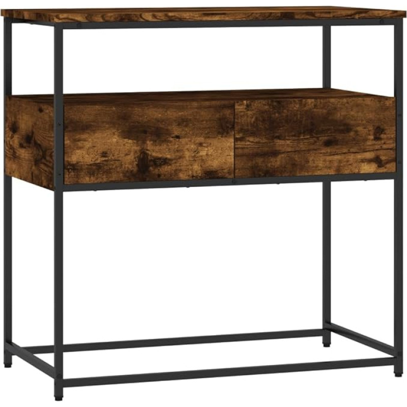Makastle Console Table Hallway Table Decorative Living Room Bedroom Standing Shelf Side Table Sofa Table Entrance Table Behind Sofa Smoked Oak 75 x 40 x 75 cm Wood Material