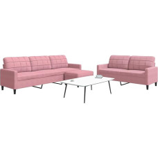 Snsowed 3278484 3-Piece Sofa Set with Cushion Pink Velvet, Lounge Sofa, Sofas & Couches, Relax Sofa, Couch for Living Room