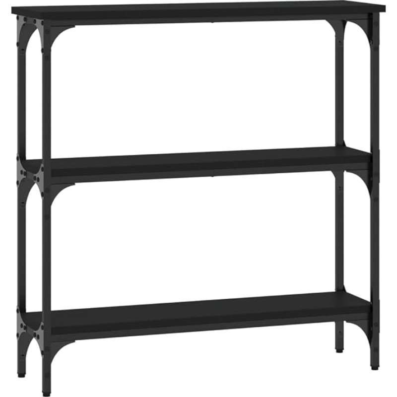 Makastle Console Table, Hallway Table, Decorative Table, Living Room and Bedroom, Standing Shelf, Side Table, Sofa Table, Entrance Table Behind Sofa, Black, 75 x 22.5 x 75 cm, Wood Material