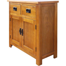 Oak Small Sideboard / 2 Doors 2 Drawers Mini Sideboard / Living Room Storage (Rustic)