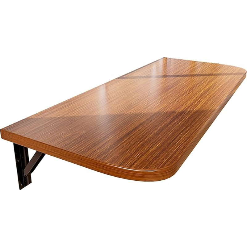 Faltbarer Wandtisch, Wandtisch aus Holz, platzsparendes vielseitiges Regal, PC-Schreibtisch, Esstisch, Wohnzimmer, Badezimmer, Küche (Walnuss) 120 x 20 cm/4