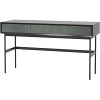 FOMWWVYS Konsolentisch, Mid Century Modern Eingangstisch mit 3 Schubladen, schmale Bauernhauskonsole for Flur & Wohnzimmer Flurtisch(Black,L)