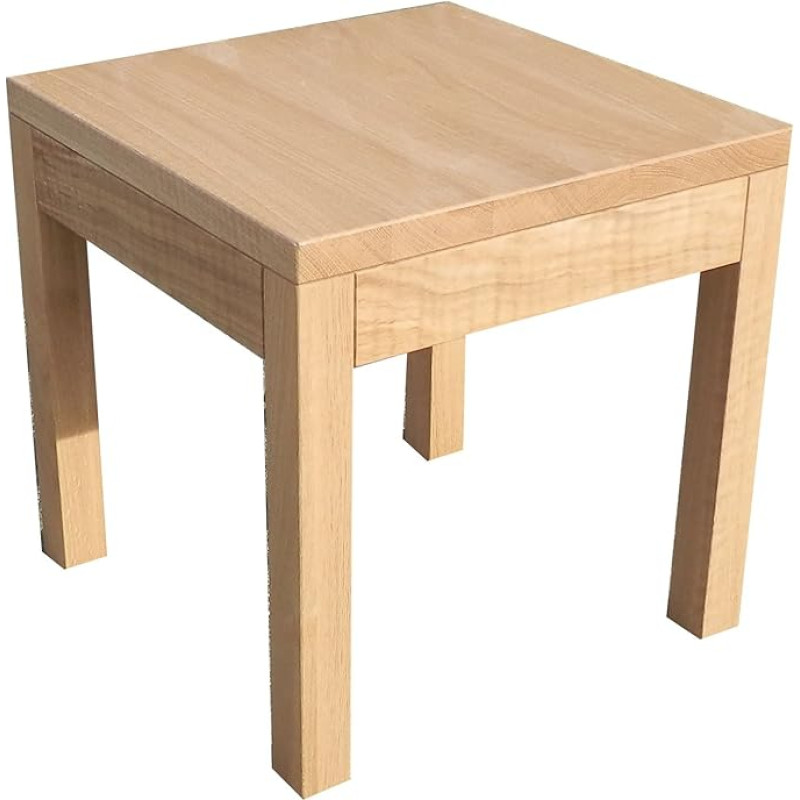 Colonia Side Table Solid Oak Natural Finish Dimensions 45 x 45 x 55 cm High Made to Measure