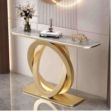 Eingangstisch, moderner Konsolentisch mit geometrischen Metallbeinen für Wohnzimmer, Sofatisch