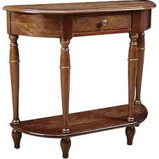 Console Table, Halbmondförmiger Massivholz-Konsolentisch mit Schublade, Sofatisch mit Ablage für Das Wohnzimmer, Schmale Kommode Flur(80x30x80cm/31x12x31in)